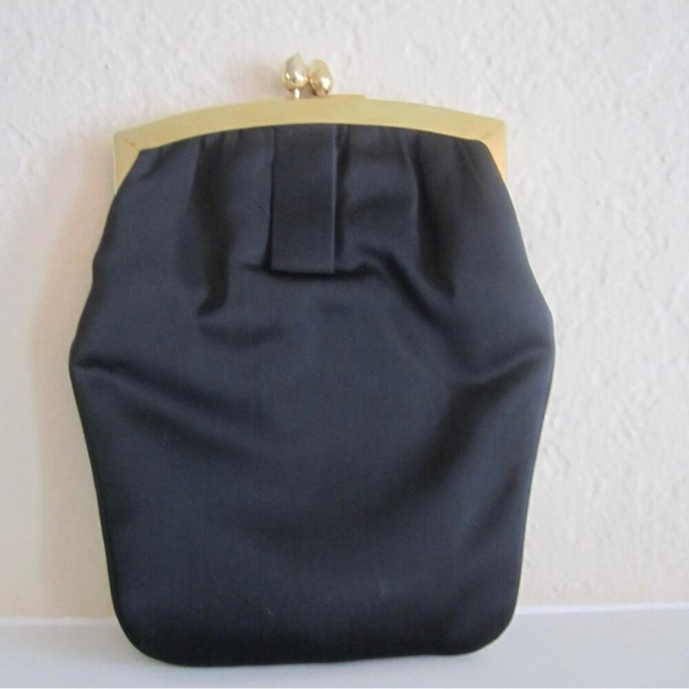Black Satin Vintage Clutch